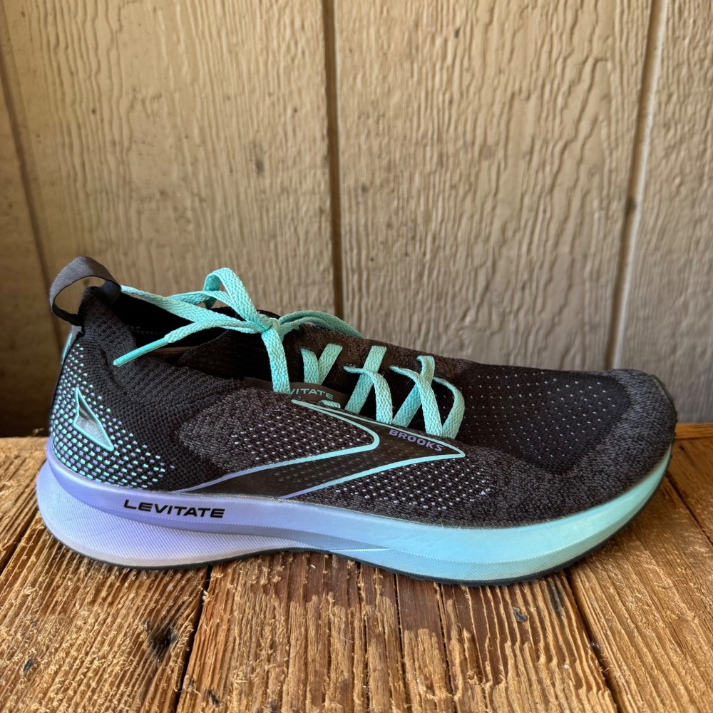Brooks Levitate StealthFit 5 Womens Running Shoes Black Teal Athletic Sneakers